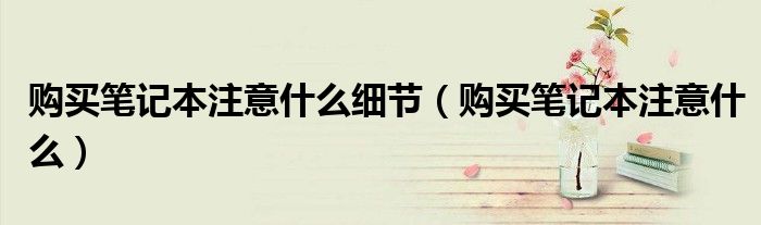 购买笔记本注意什么细节（购买笔记本注意什么）