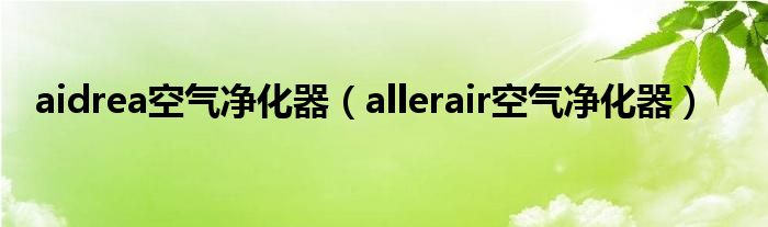 aidrea空气净化器（allerair空气净化器）