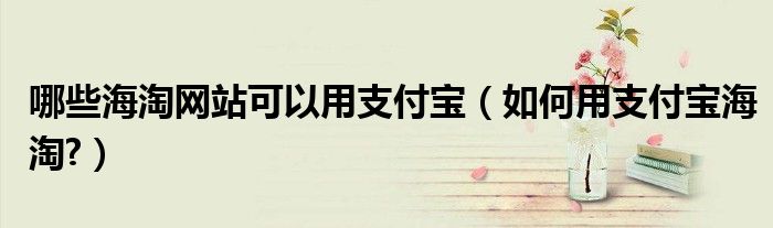 哪些海淘网站可以用支付宝（如何用支付宝海淘?）
