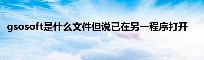 gsosoft是什么文件但说已在另一程序打开