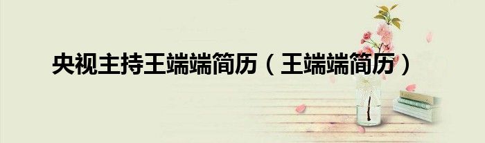 央视主持王端端简历（王端端简历）