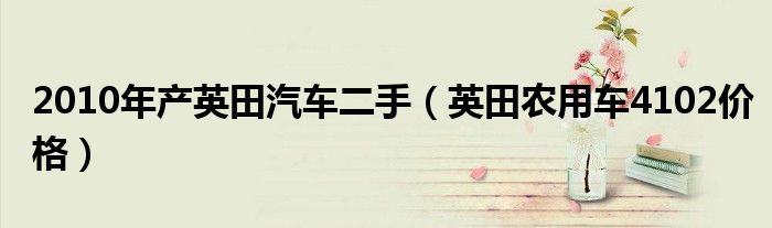 2010年产英田汽车二手(英田农用车4102价格)