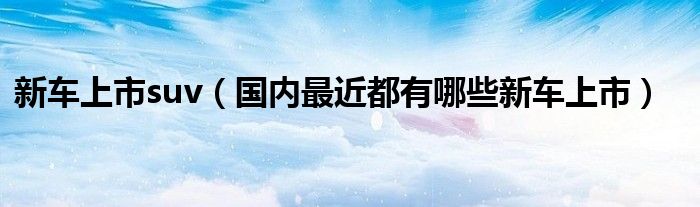 新车上市suv（国内最近都有哪些新车上市）