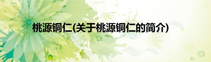 桃源铜仁(关于桃源铜仁的简介)