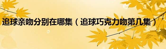 追球亲吻分别在哪集（追球巧克力吻第几集）